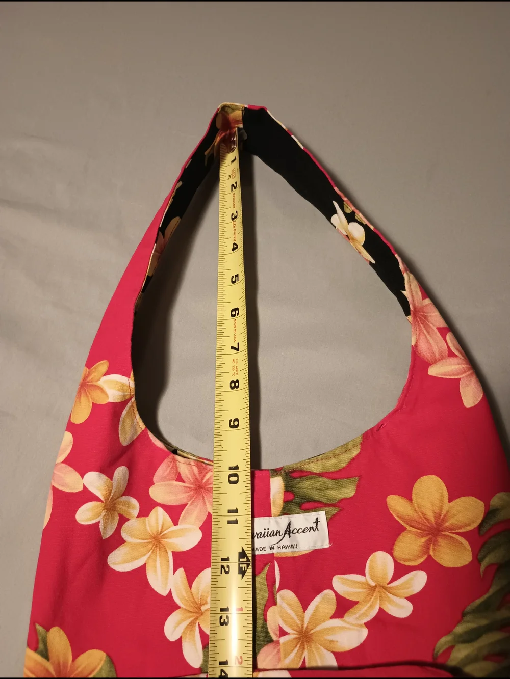 Hawaiian Accent Reversible Fabric Hobo Shoulder Bag